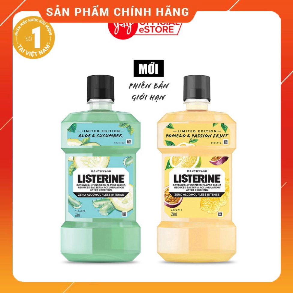 Nước Súc Miệng Vị Trái Cây Tự Nhiên Listerine 250ml/Chai (Phiên Bản Giới Hạn)