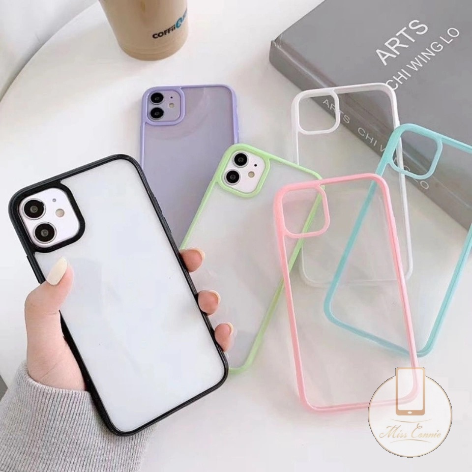 Ốp Điện Thoại Mềm Trong Suốt Viền Màu Kẹo Chống Sốc Cho iPhone 6 6s 7 8 Plus 11 Pro Max X XR XS Max 13 12 Pro Max