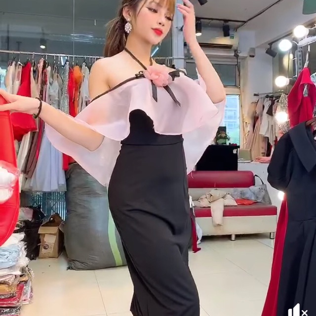 Đầm body cúp ngực bèo vai