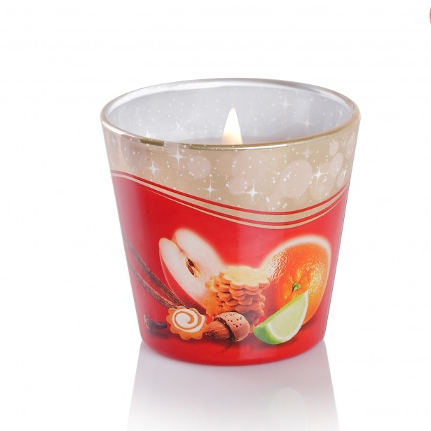 Ly nến thơm Bartek Candles BAT2553 Christmas Time 115g (Hương bánh táo, quế)