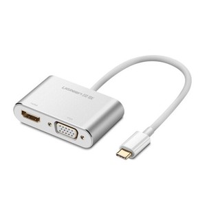 Cáp chuyển USB TYPE C sang HDMI +VGA đầu mạ vàng Ugreen 50317 -  Hàng chính hãng BH 18 tháng