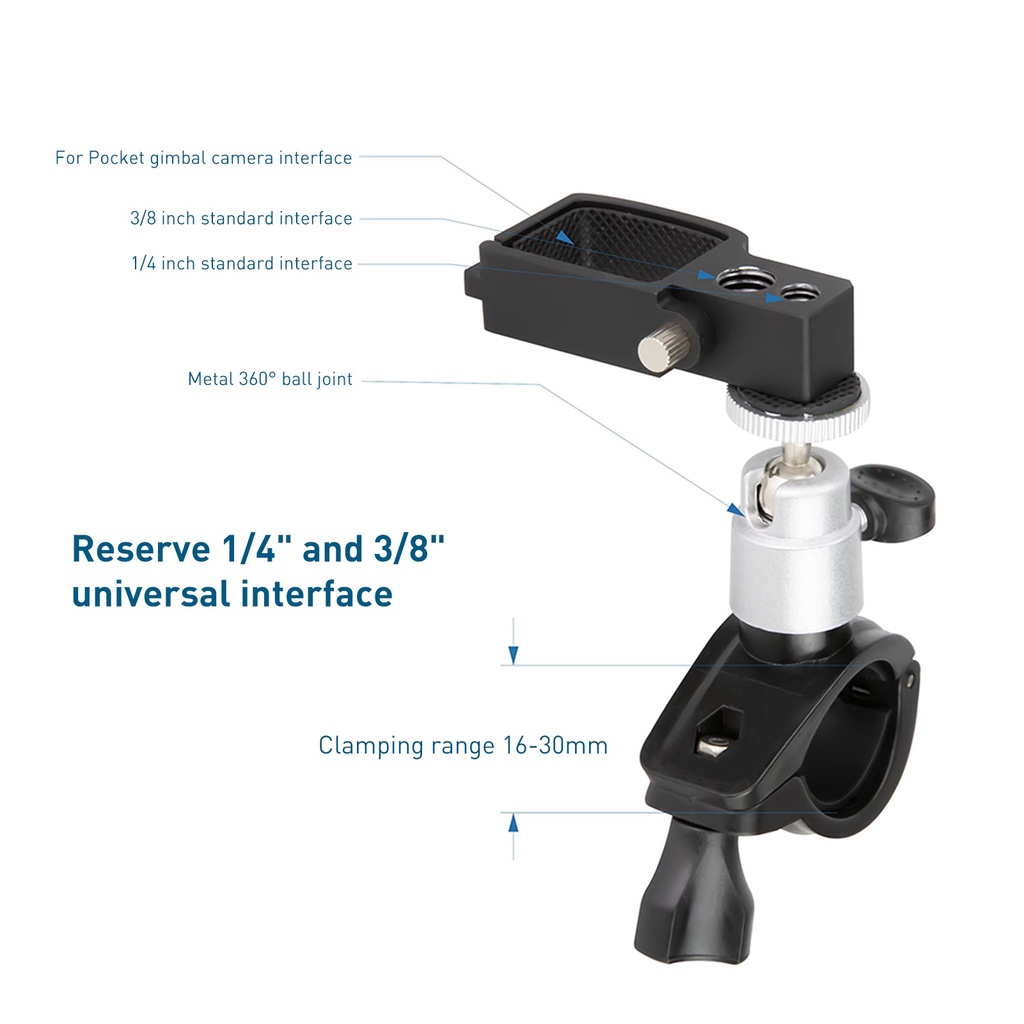 Phụ kiện giá đỡ cố định máy ảnh DJI POCKET 2 Osmo gắn xe đạp tiện dụng | BigBuy360 - bigbuy360.vn