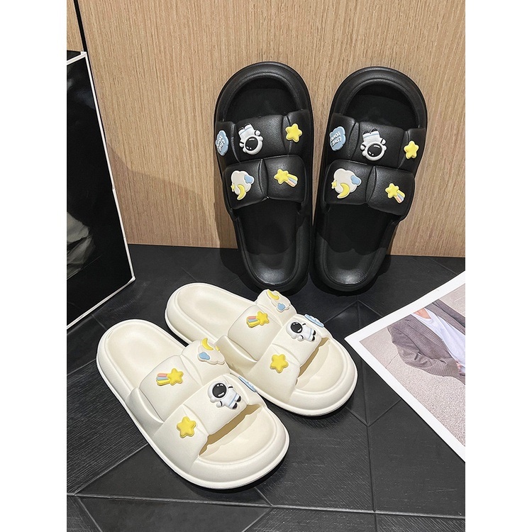 Dép bánh mì nữ Chao gắn sticker PHI HÀNH GIA, Dép quai ngang nữ đế bánh mì dễ thương kèm sticker xinh xắn