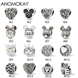 Hạt xỏ vòng tay mạ bạc nhiều hình dạng tùy chọn cho nữ