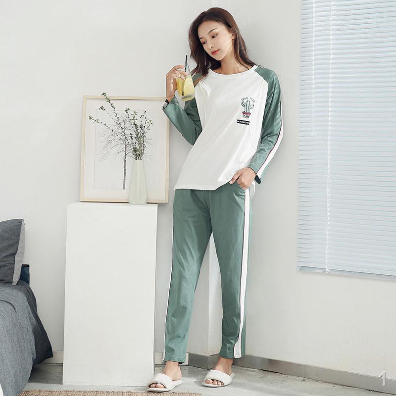 ❉Quần áo bầu mùa xuân và thu cho con bú bằng cotton tinh khiết tại nhà bộ đồ ngủ sau sinh đông phụ nữ mang thai, h