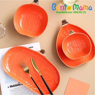 Bát /đĩa ăn dặm hình bí ngô