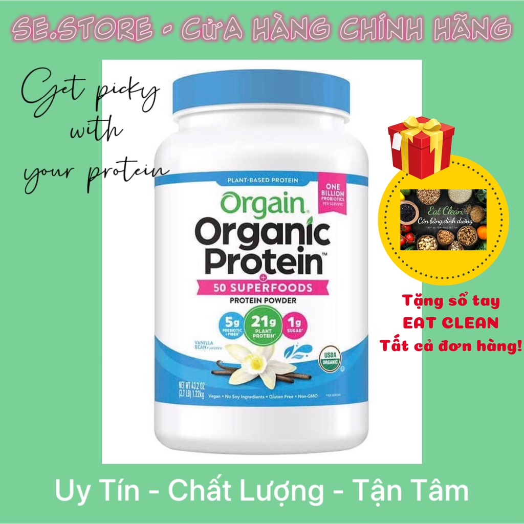 [CHÍNH HÃNG] ORGAIN ORGANIC PROTEIN - Bổ sung đạm thực vật organic, 50 loại thực phẩm siêu dưỡng và 