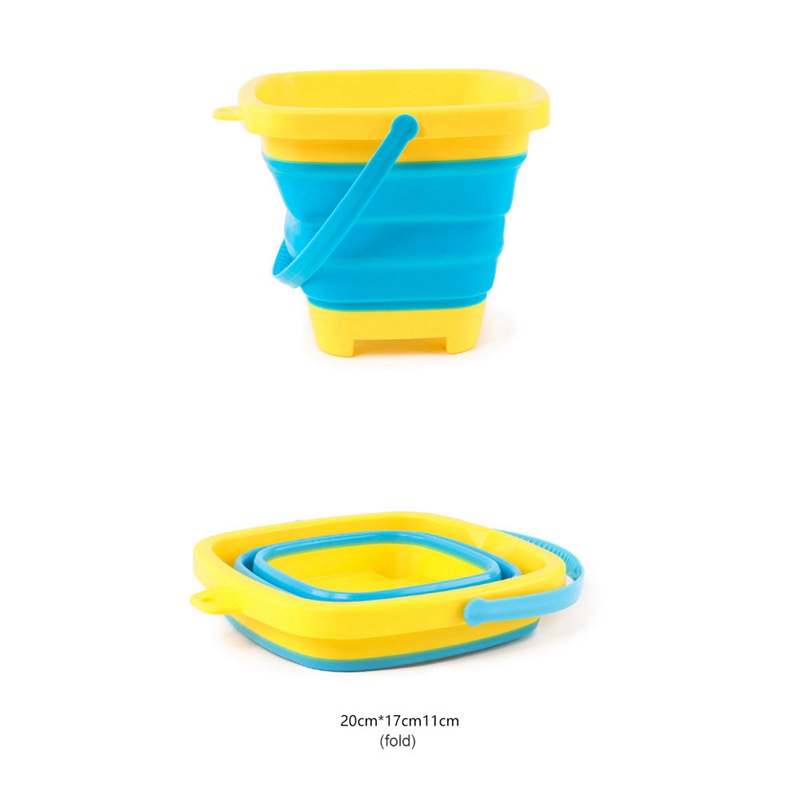 Set 3 Xô Silicone Đựng Cát 2L Có Thể Gấp Gọn Tiện Dụng