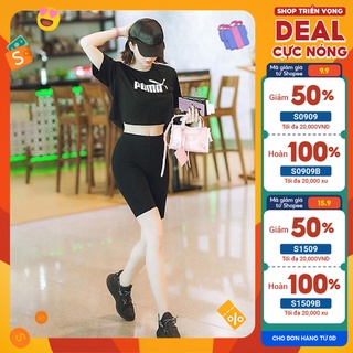 Quần legging lửng, dáng đùi, chất dày dặn siêu co dãn, mặc thoải mái.
