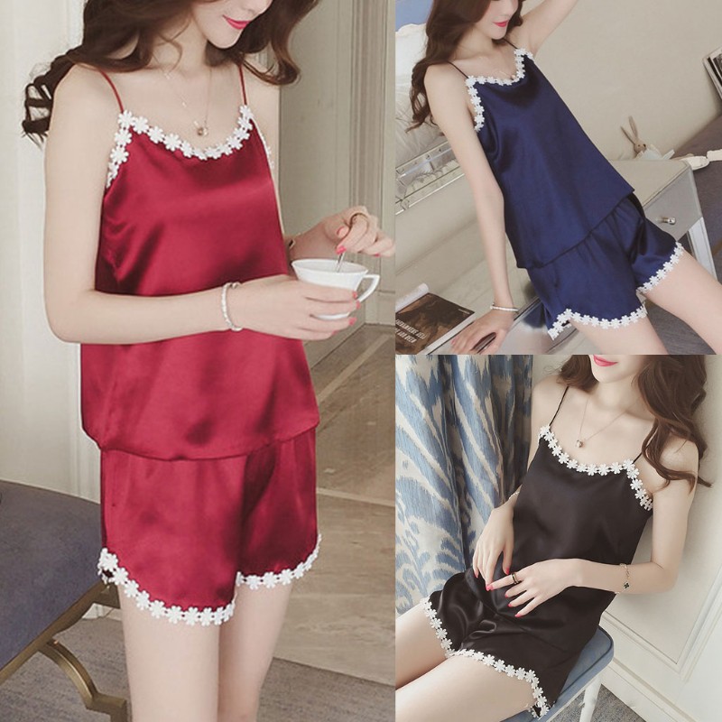 Đồ ngủ lụa phối ren quyến rũ cho nữ | BigBuy360 - bigbuy360.vn