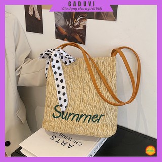 Túi Cói Đi Biển Mini Summer Phong Cách Vintage Siêu Hot Hè 2021 GADUVI
