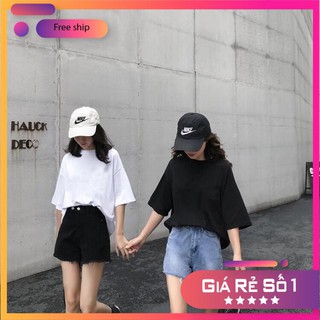 Freeship áo tay lỡ trơn trắng đen 🌸🌸-- best seller