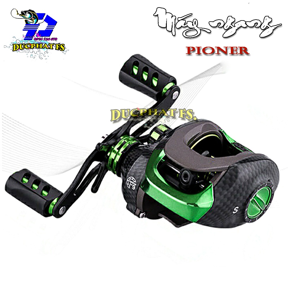 Máy câu ngang ABS caro câu lure siêu đẹp, thắng từ. Pioner.
