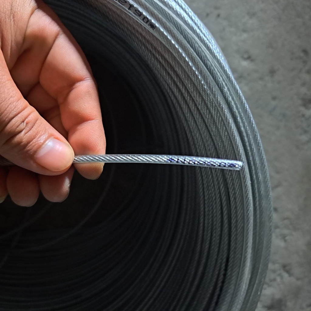 Dây phơi quần áo loại tốt cáp bọc phi 5 tặng kèm 2 nở sắt, 2 ốc xiết, 1 tăng đơ M6