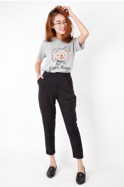 Quần baggy ly giữa vải co giãn | BigBuy360 - bigbuy360.vn