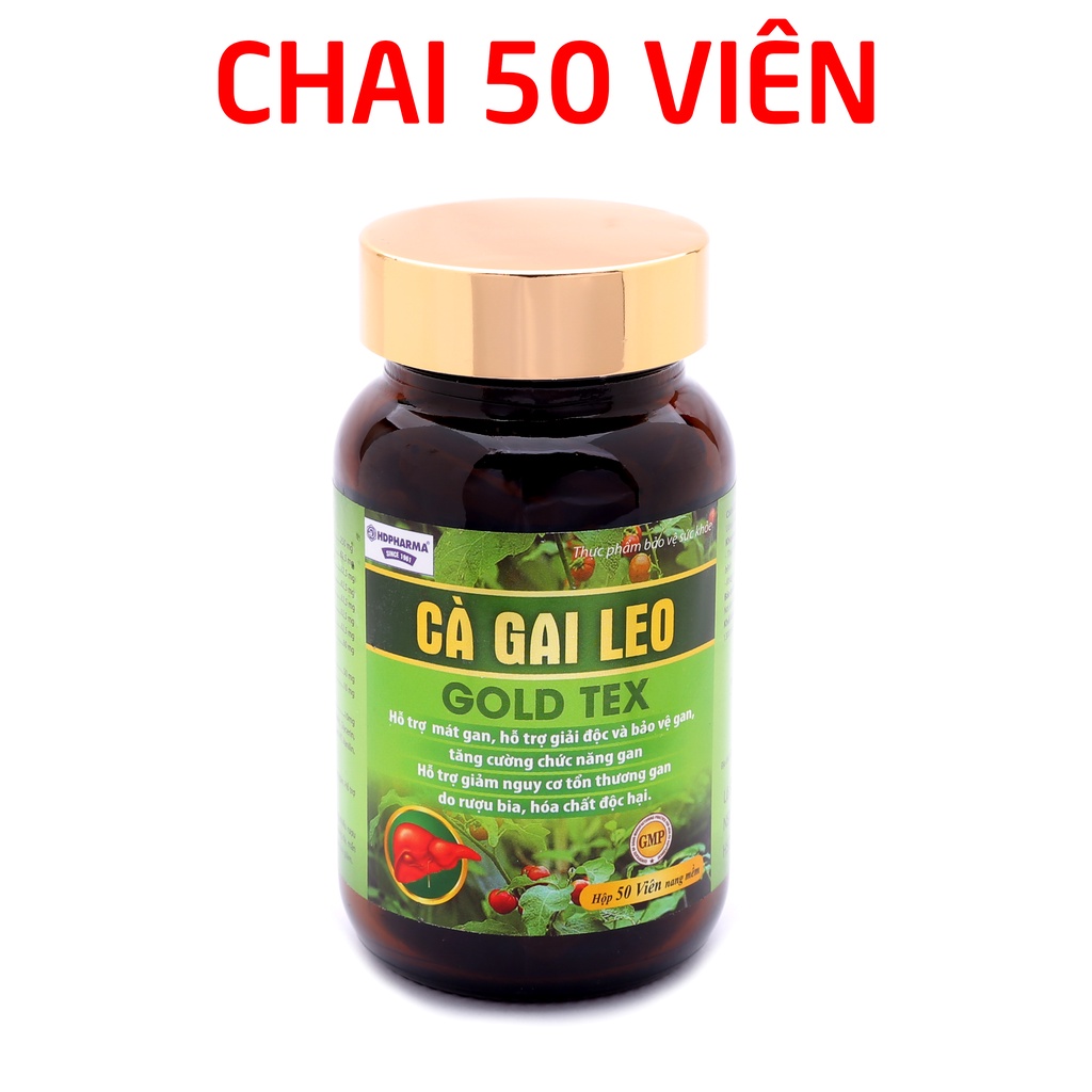 Bổ gan thảo dược Cà Gai Leo Gold Tex mát gan, giải độc gan - 50 viên [Cà Gai Leo Gold Tex Chai xanh]