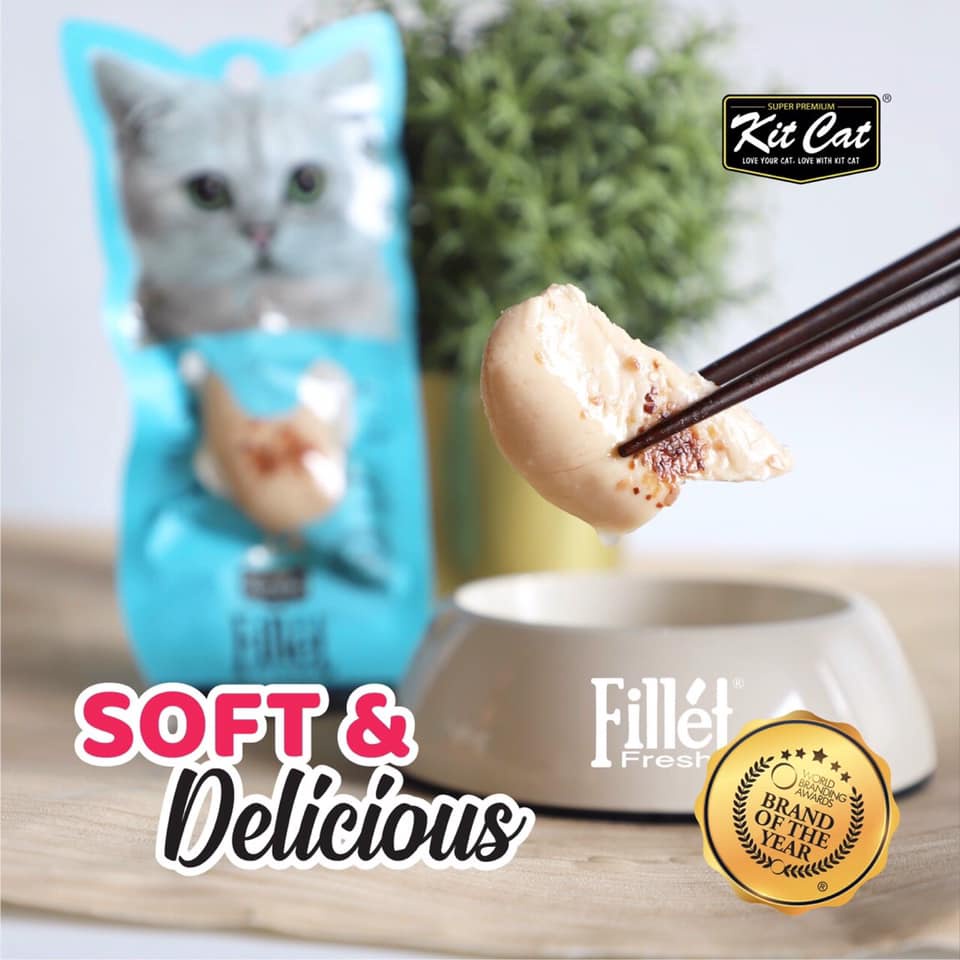 [30gr] Snack thịt Kit Cat Fillet cho mèo vị cá ngừ và gà