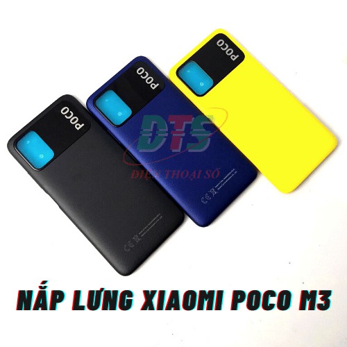 Nắp lưng sau xiaomi poco m3 màu xanh ,vàng, đen