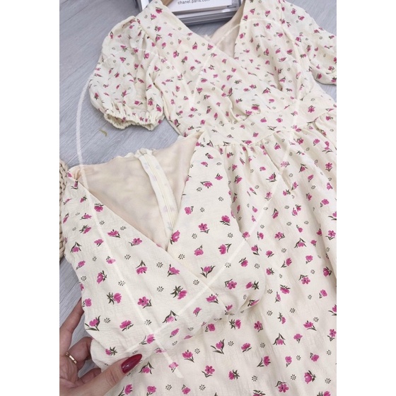 ĐẦM HOA XỐP VINGTAGE RETRO