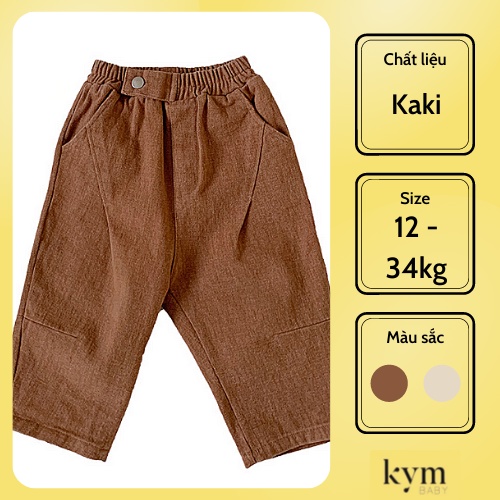 Quần kaki dài xếp ly chéo cho bé Q504