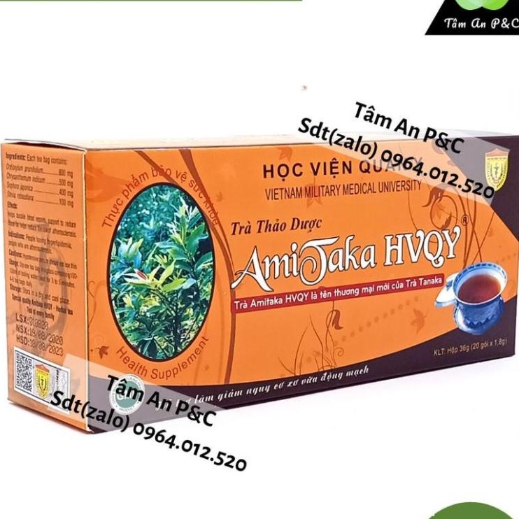 Trà Thảo Dược Ami Taka-Học Viện Quân Y (hộp 20 gói)- Bền mạch máu, ngăn ngừa xơ vữa động mạch-CHÍNH HÃNG HVQY Chính hãng