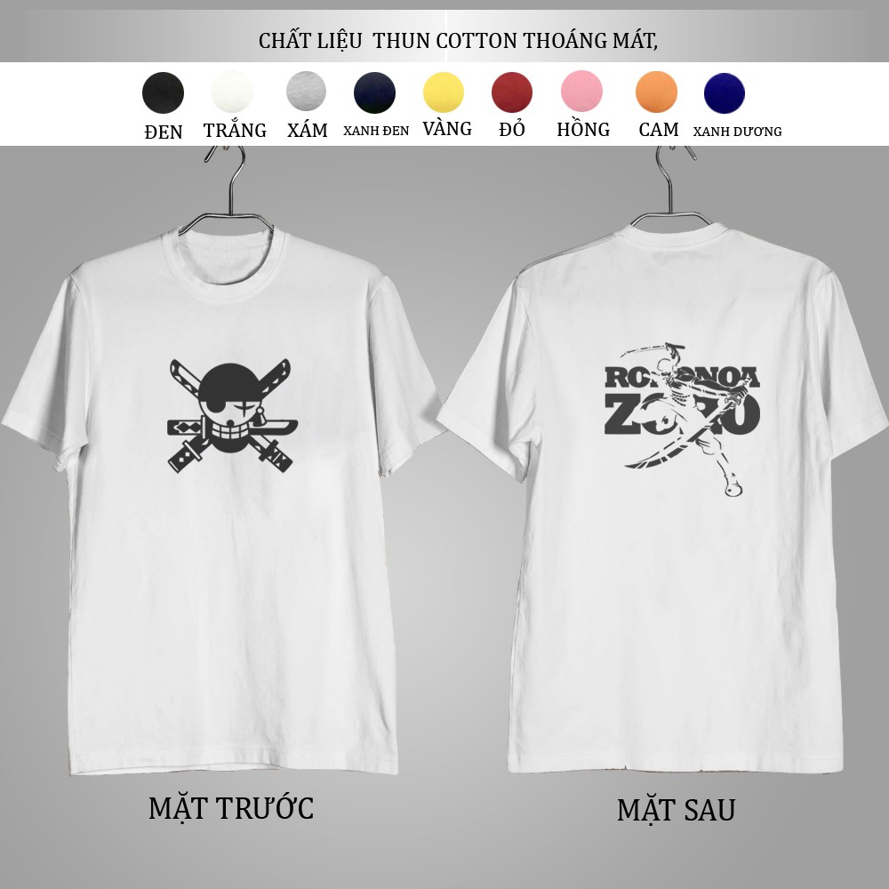 Áo Thun Nam OnePiece Zoroo Cổ Tròn ( nhiều màu) Tay Ngắn,đủ màu, đủ size