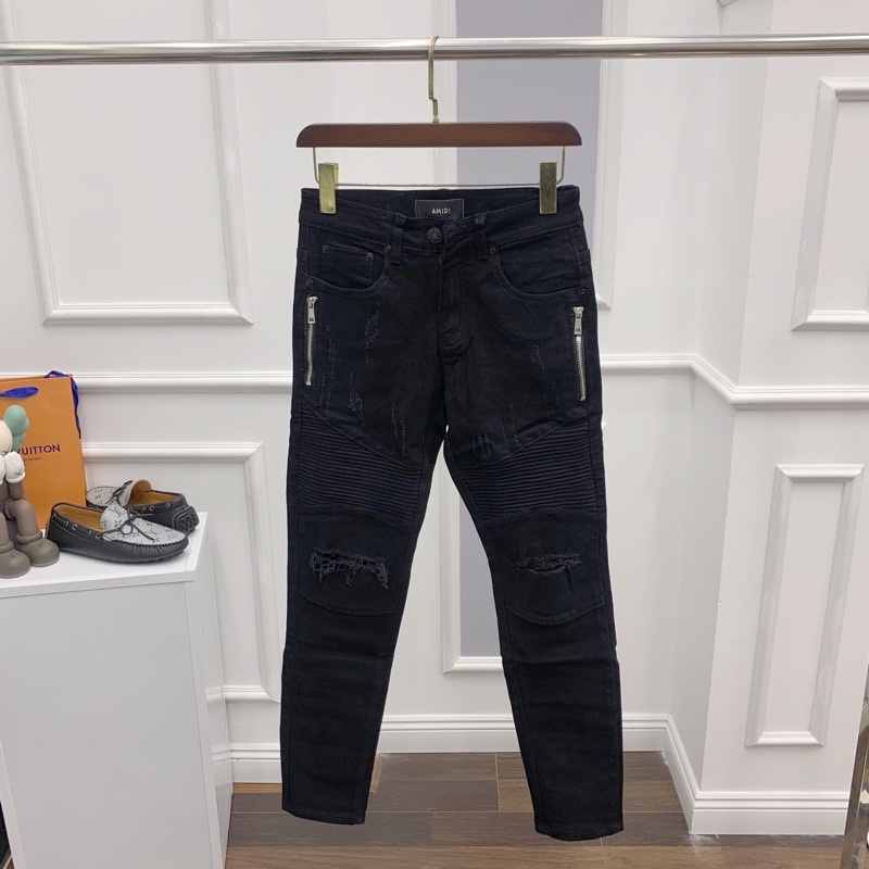 Quần bò AMIRI khoá sườn đẳng cấp , đầu gối tạo nhăn QJ43