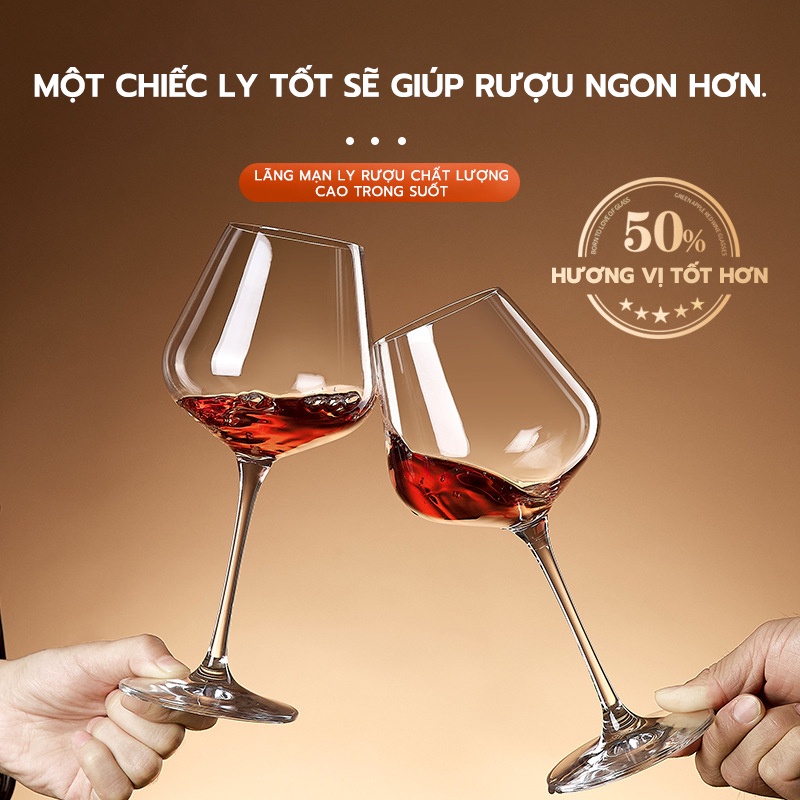 Ly rượu vang đỏ pha lê cao cấp 560ML  Cải thiện hương vị của rượu - HELLO HOUSE