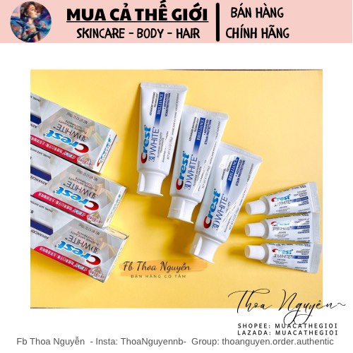 Set kem đánh trắng răng Crest Bản Trung