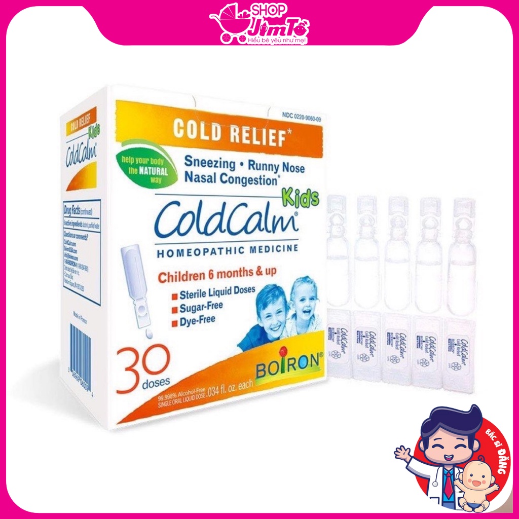 Muối vi lượng đồng căn Boiron Coldcalm Giúp Giảm Các Triệu Chứng Cảm Lạnh, Cảm Cúm Hộp 30 Ống