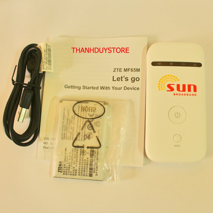 [Chính hãng] Bộ Phát Wifi Từ Sim 3G 4G ZTE MF65, Phiên Bản SUN Mới Nhất 2018 - Tặng Sim VINA 4GB 1 ngày