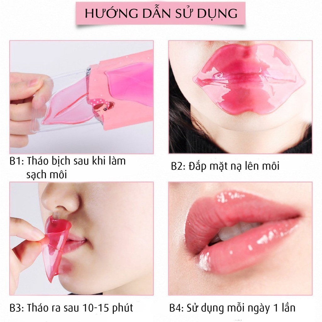 Mặt Nạ Dưỡng Môi Bioaqua hàng Nội địa Trung chính hãng giúp căng bóng, xóa thâm môi