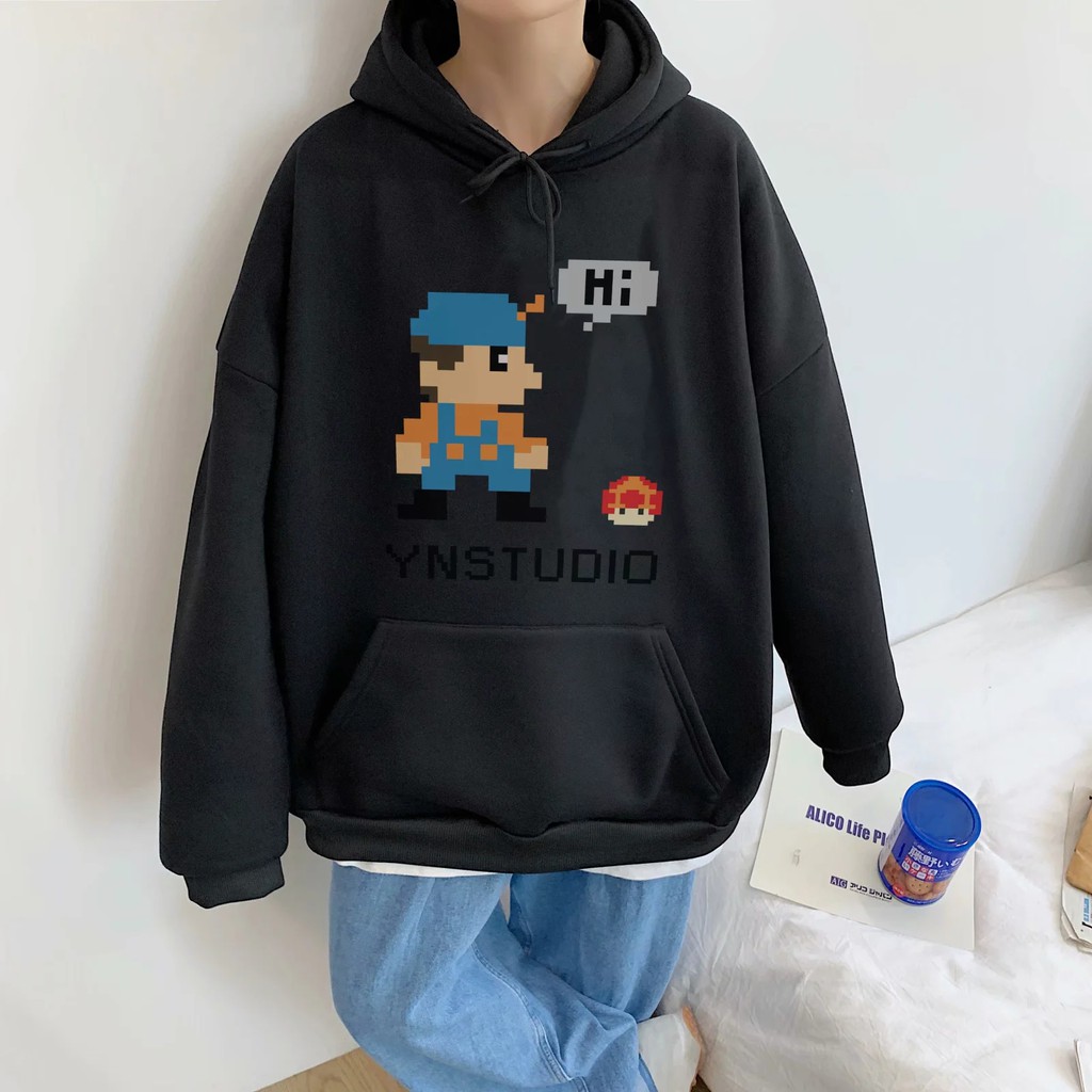 Áo hoodie cặp dáng suông rộng thời trang có 7 màu lựa chọn size s-3xl