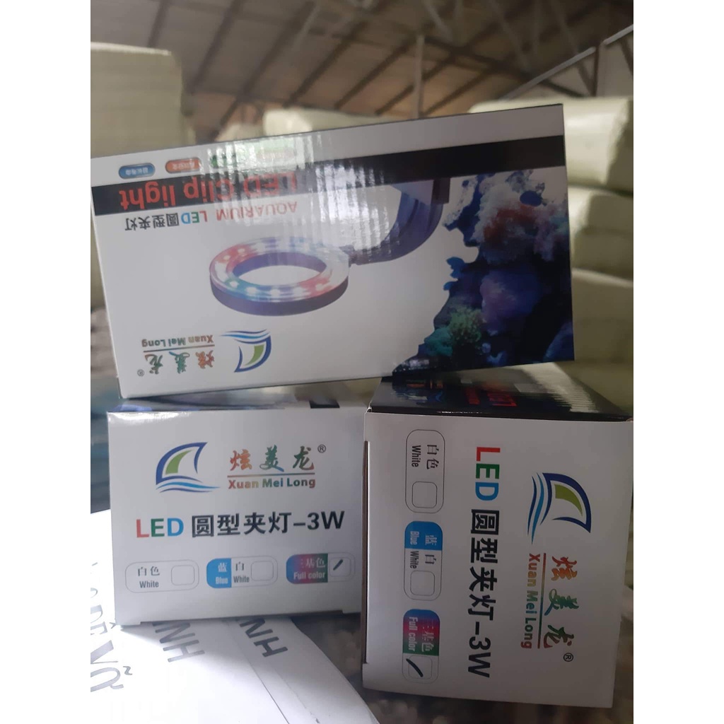 Đèn Led Kẹp XuanMeiLong Tròn Cho Hồ Cá Tép, Thủy Sinh
