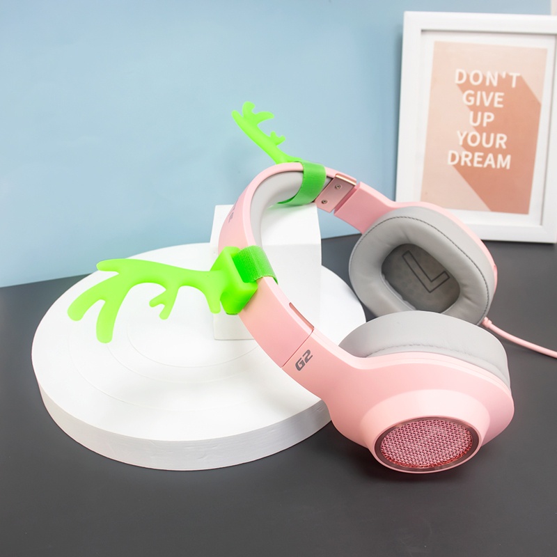 Phụ Kiện Trang Trí Tai Nghe Hình Gạc Hươu Dễ Thương