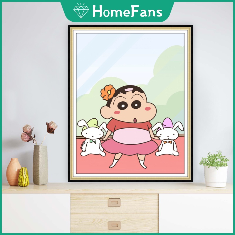 Bộ Tranh Đính Đá 5D Tự Làm 30x40cm / 40x50cm Hình Cậu Bé Bút Chì Shin-chan Nhật Bản Thích Hợp Làm Quà Tặng Trang Trí Nhà Cửa