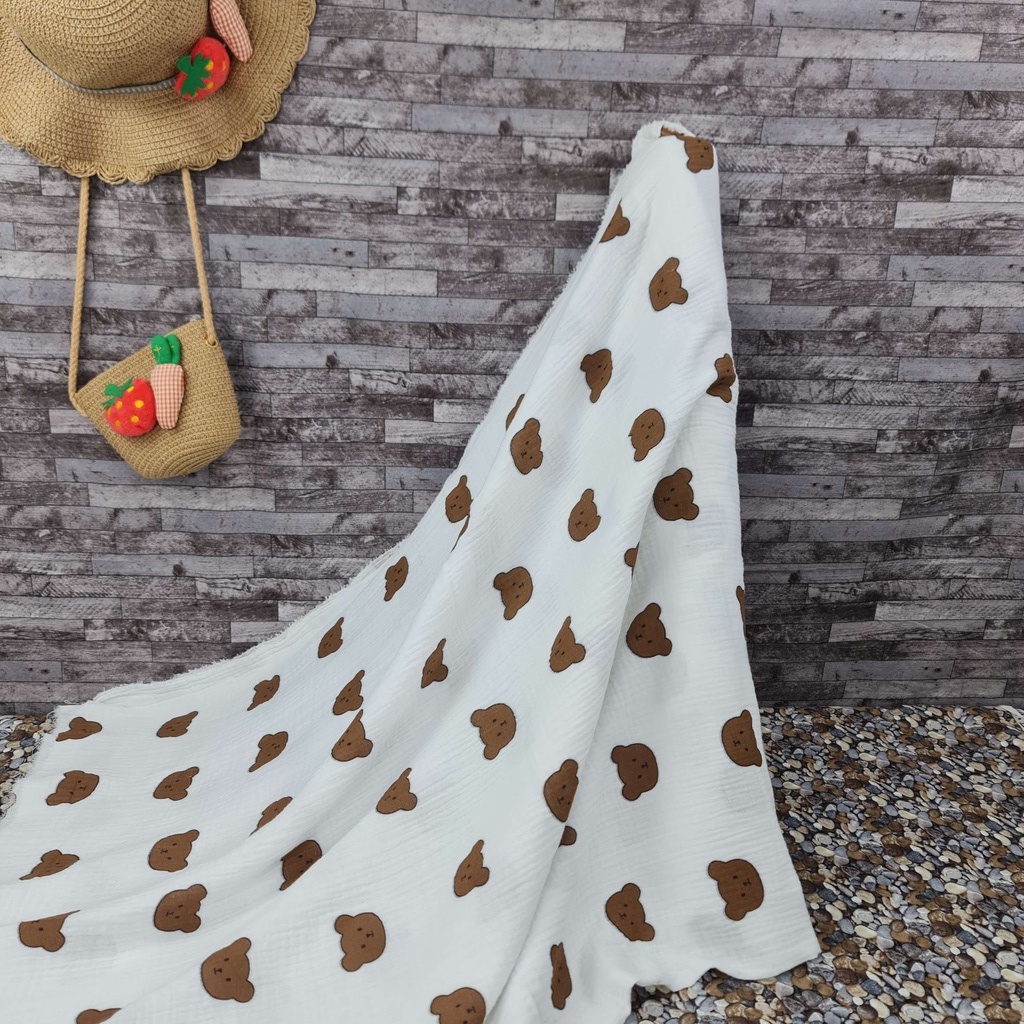 Vải Xô Muslin 2 lớp cao cấp - Bộ sưu tập các mẫu gấu