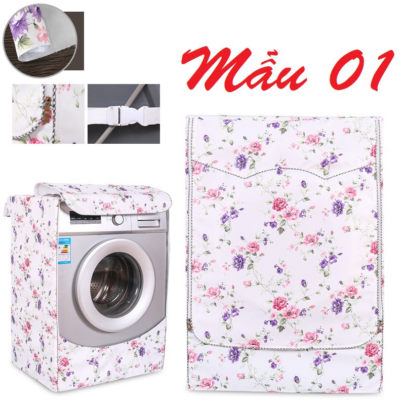 Áo trùm máy giặt cửa trước (ngang) 6kg -11kg, vải bạt cao cấp chống nước bền đẹp