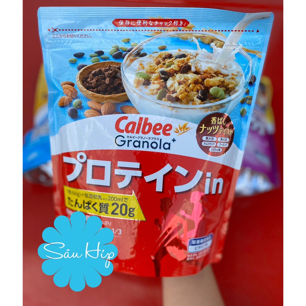 Ngũ Cốc Hoa Quả Calbee Granola Plus bổ sung Protein 420g Date 23/7/2021