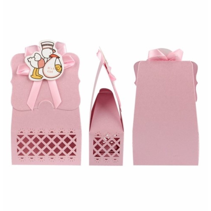 Bộ 12 Hộp Đựng Kẹo Bằng Giấy Dễ Thương Cho Tiệc Thôi Nôi Em Bé