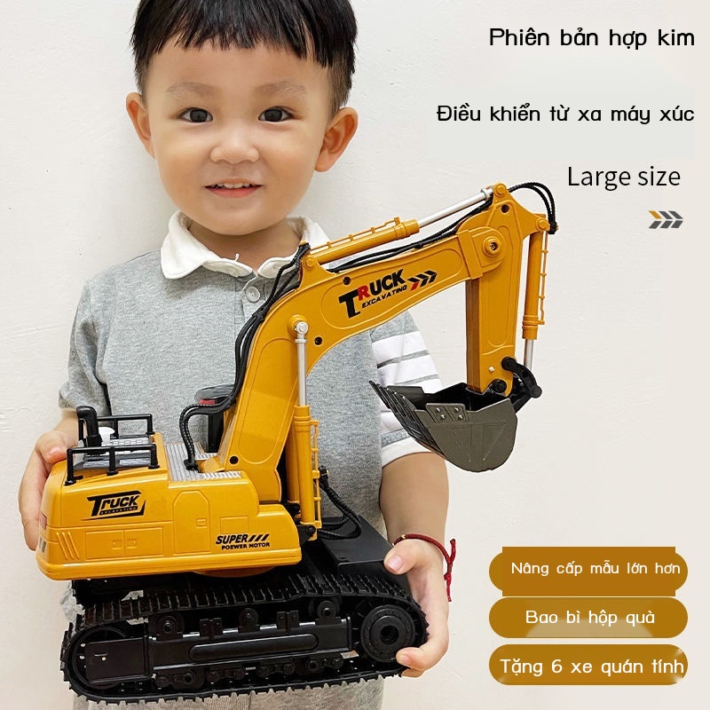 MYimi hợp kim điều khiển từ xa đồ chơi ô tô cậu bé máy xúc điện xây dựng mô hình trẻ em 3 món quà sinh nhật 9