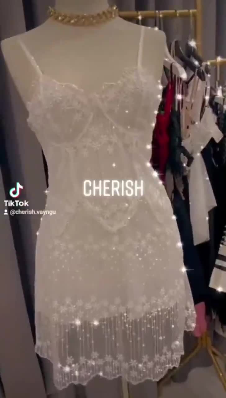 (M.32) Váy ngủ 2 dây ren thêu sexy cao cấp Đầm mặc nhà gợi cảm quyến rũ | BigBuy360 - bigbuy360.vn