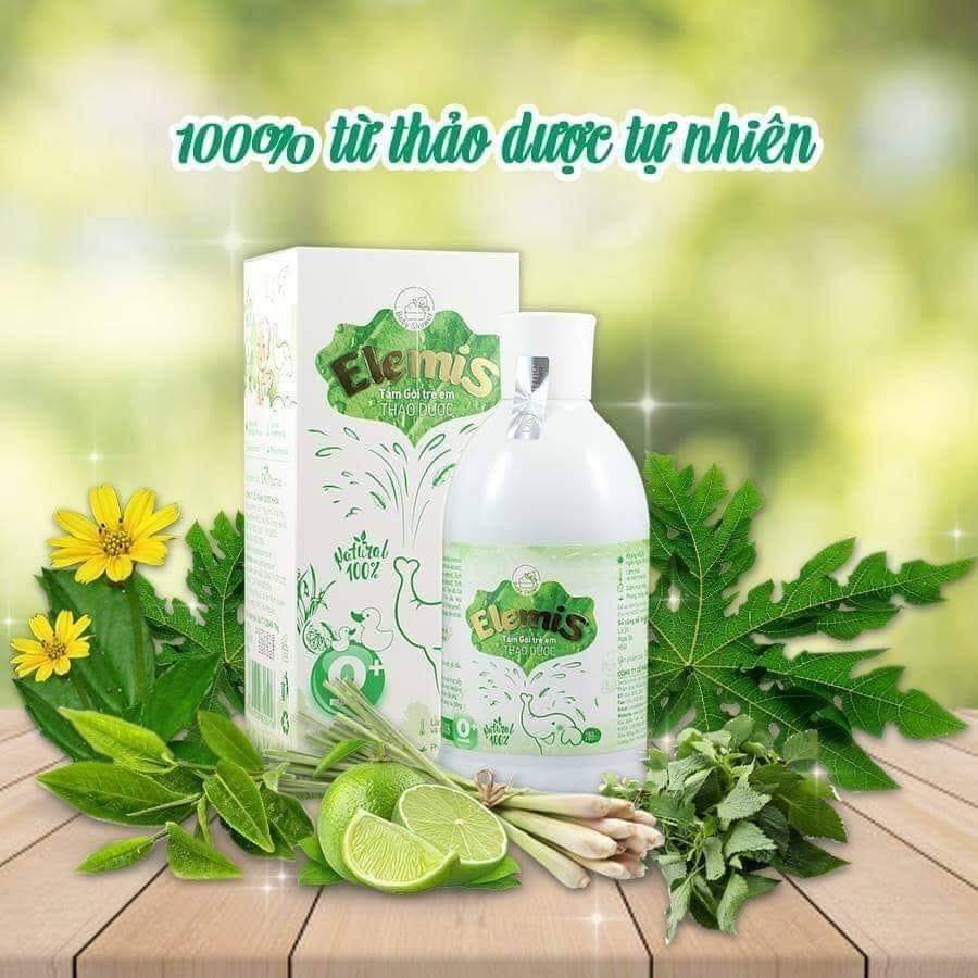 Sữa tắm gội cho bé ELEMIS 200ml, nước tắm gội trẻ em 2in1 chiết xuất thảo dược- Monnie Kids