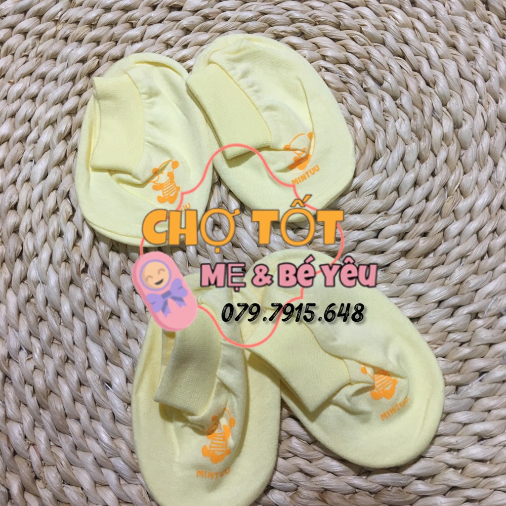 Set 2 Đôi Bao Chân Cho Bé Sơ Sinh Bo Ống Mintuu (chất cotton mềm mại, bo thun co dãn)