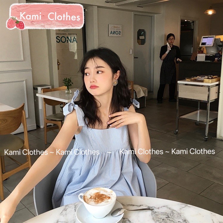 Bán sỉ - Set áo 2 dây buộc nơ vai babydoll và quần sooc trắng Hàn Quốc - KAMI Clothes | BigBuy360 - bigbuy360.vn