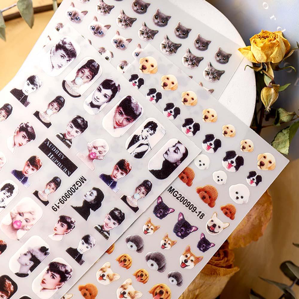 OCEANMAP Miếng Dán Trang Trí Móng Tay 3D Siêu Mỏng Thiết Kế Hình Hoạt Hình Dễ Thương