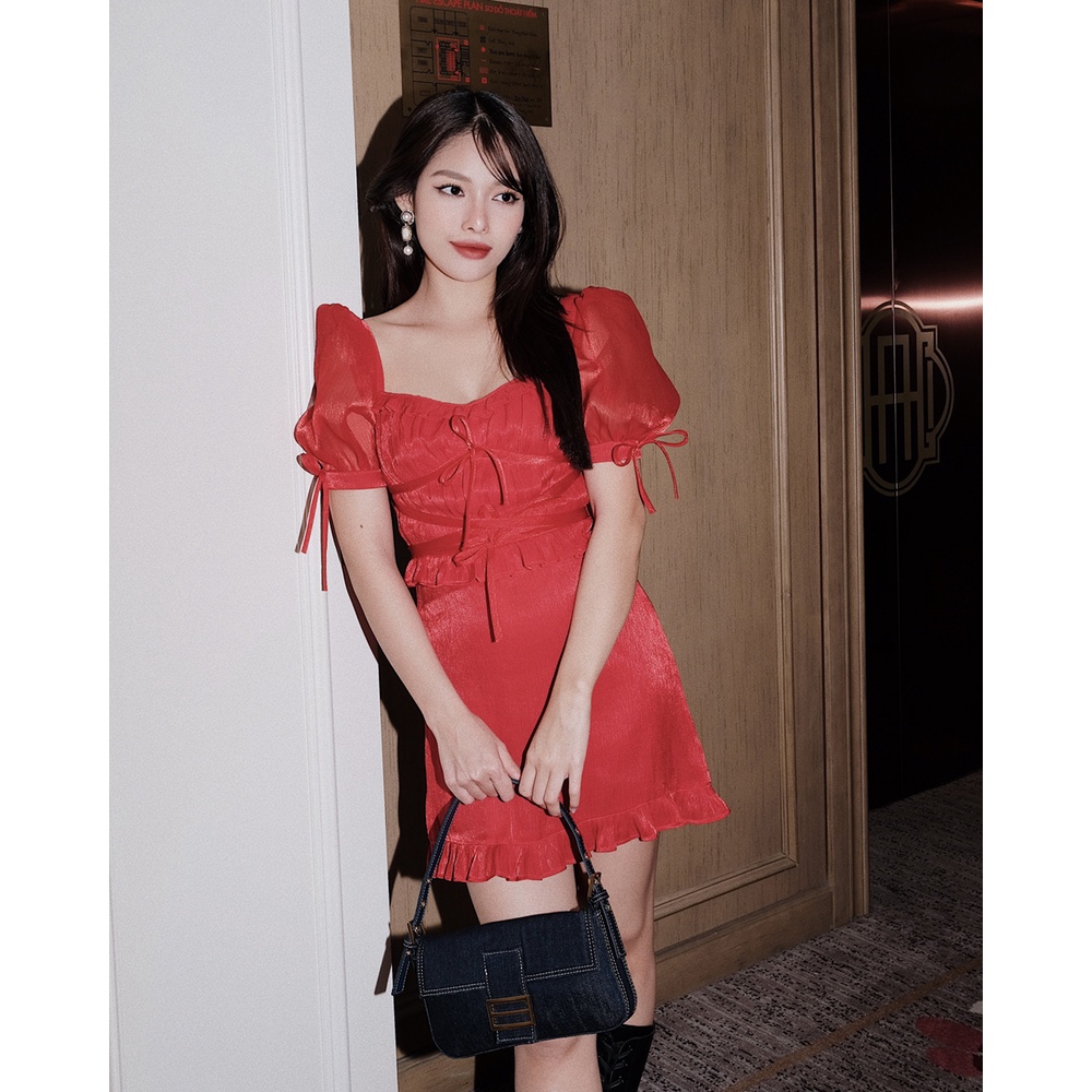 Đầm xòe SheByShj tay phồng đan dây - Karina Dress