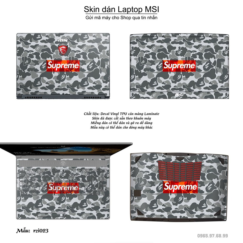 Skin dán Laptop MSI in hình rằn ri _nhiều mẫu 4 (inbox mã máy cho Shop)