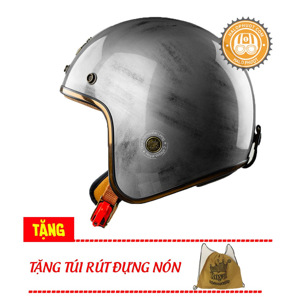 Nón bảo hiểm 3/4 Royal M20C Xước Bóng (Lót tháo rời)
