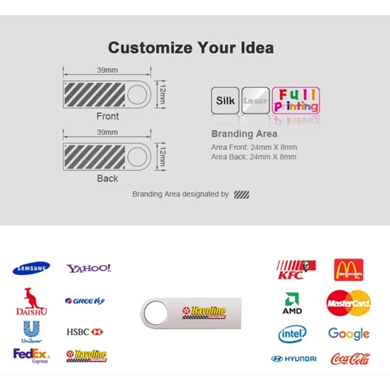 USB tốc độ cao 16G 32GB 64GB kèm móc khóa tiện dụng cho điện thoại/ máy tính